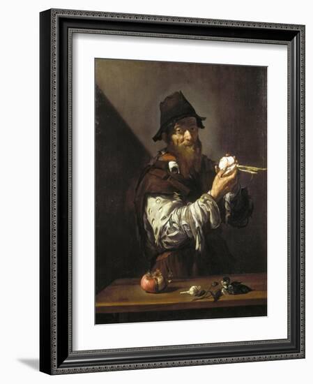 Portrait of an Old Man with an Onion-Jusepe de Ribera-Framed Giclee Print