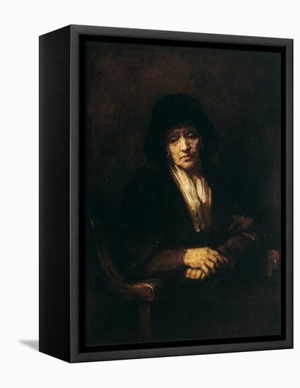 Portrait of an Old Woman, 1654-Rembrandt van Rijn-Framed Premier Image Canvas