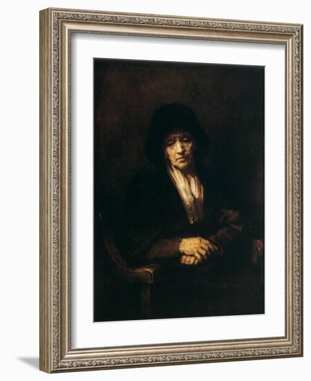 Portrait of an Old Woman, 1654-Rembrandt van Rijn-Framed Giclee Print