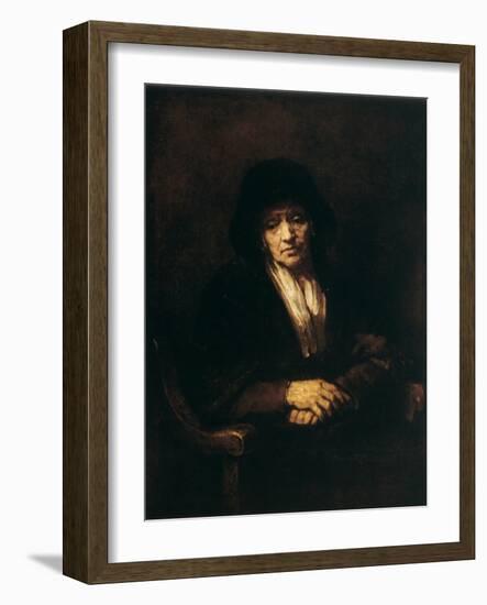 Portrait of an Old Woman, 1654-Rembrandt van Rijn-Framed Giclee Print