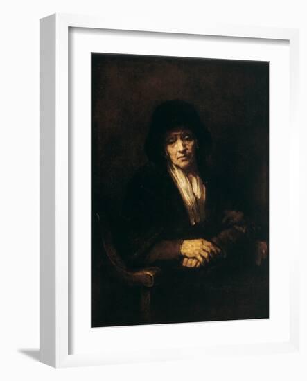 Portrait of an Old Woman, 1654-Rembrandt van Rijn-Framed Giclee Print