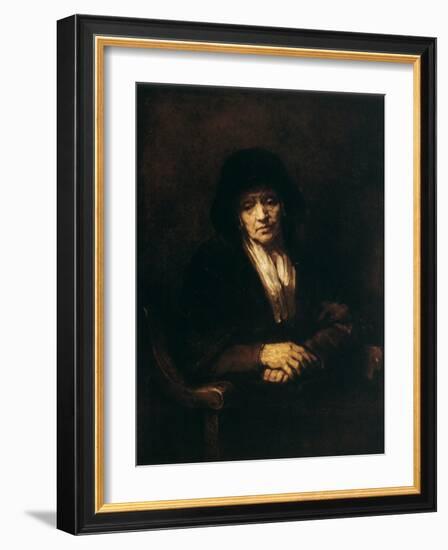 Portrait of an Old Woman, 1654-Rembrandt van Rijn-Framed Giclee Print