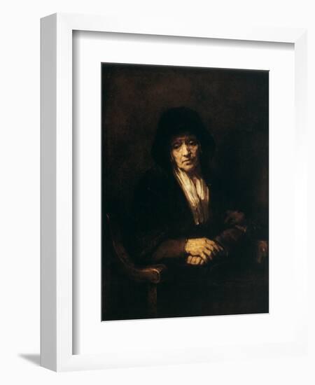 Portrait of an Old Woman, 1654-Rembrandt van Rijn-Framed Giclee Print