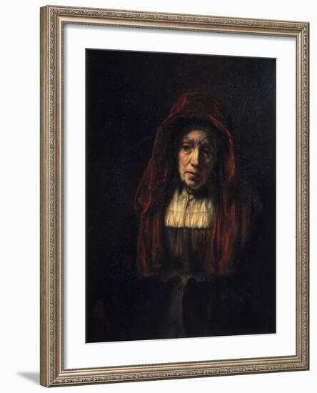 Portrait of an Old Woman, 1654-Rembrandt van Rijn-Framed Giclee Print