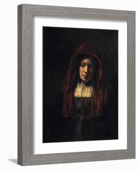 Portrait of an Old Woman, 1654-Rembrandt van Rijn-Framed Giclee Print