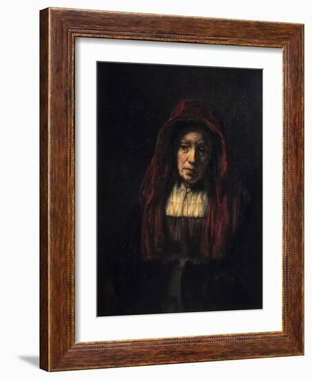 Portrait of an Old Woman, 1654-Rembrandt van Rijn-Framed Giclee Print