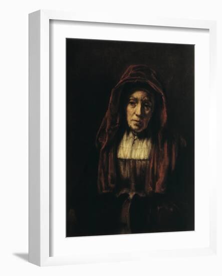 Portrait of an Old Woman, 1654-Rembrandt van Rijn-Framed Giclee Print