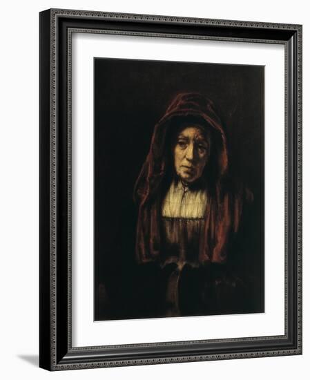 Portrait of an Old Woman, 1654-Rembrandt van Rijn-Framed Giclee Print