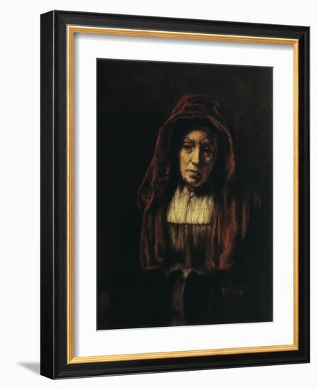 Portrait of an Old Woman, 1654-Rembrandt van Rijn-Framed Giclee Print