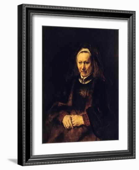 Portrait of an Old Woman, 17th Century-Rembrandt van Rijn-Framed Giclee Print