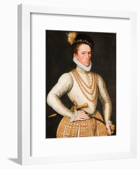 Portrait of an Unknown French Nobleman, 1560-9-French School-Framed Giclee Print