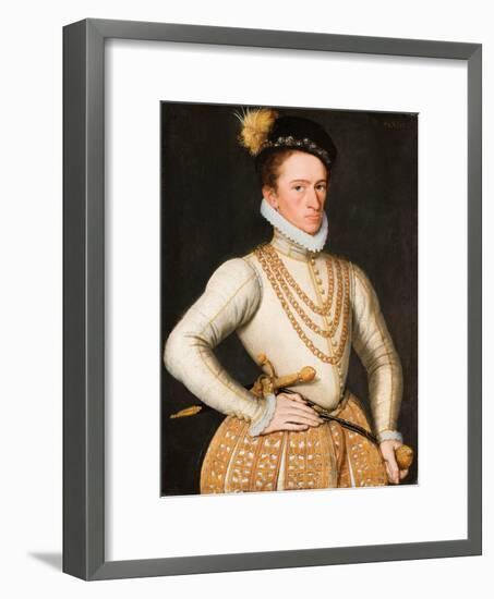 Portrait of an Unknown French Nobleman, 1560-9-French School-Framed Giclee Print