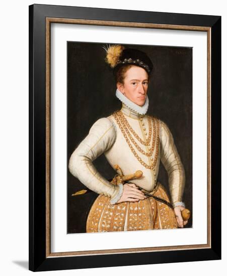 Portrait of an Unknown French Nobleman, 1560-9-French School-Framed Giclee Print