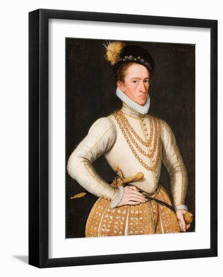 Portrait of an Unknown French Nobleman, 1560-9-French School-Framed Giclee Print