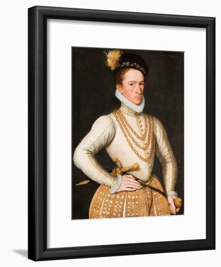 Portrait of an Unknown French Nobleman, 1560-9-French School-Framed Giclee Print