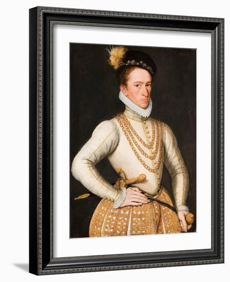 Portrait of an Unknown French Nobleman, 1560-9-French School-Framed Giclee Print