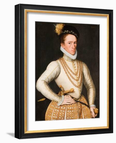 Portrait of an Unknown French Nobleman, 1560-9-French School-Framed Giclee Print