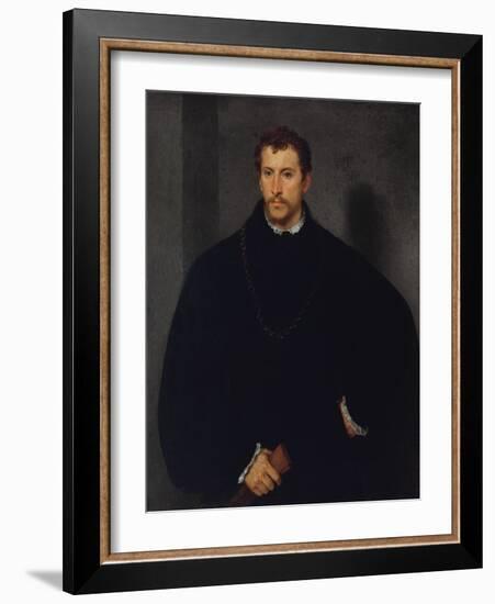 Portrait of an Unknown Man (The Man with Grey Eyes, or The Englishman)-Titian-Framed Giclee Print