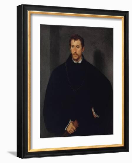 Portrait of an Unknown Man (The Man with Grey Eyes, or The Englishman)-Titian-Framed Giclee Print