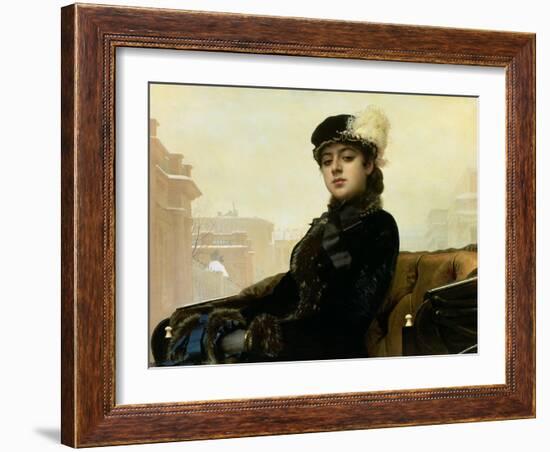 Portrait of an Unknown Woman, 1883-Ivan Nikolaevich Kramskoy-Framed Giclee Print