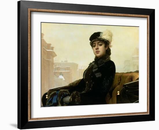 Portrait of an Unknown Woman, 1883-Ivan Nikolaevich Kramskoy-Framed Giclee Print