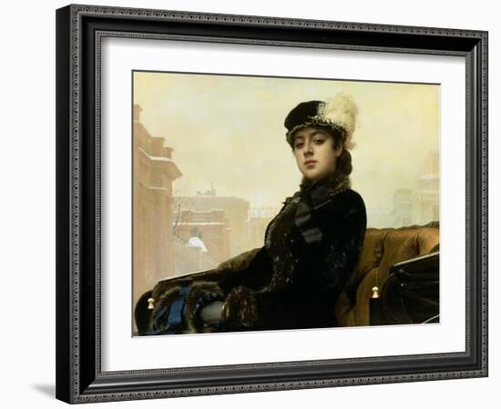 Portrait of an Unknown Woman, 1883-Ivan Nikolaevich Kramskoy-Framed Giclee Print