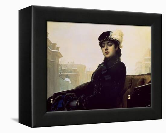 Portrait of an Unknown Woman-Ivan Nikolaevich Kramskoy-Framed Stretched Canvas