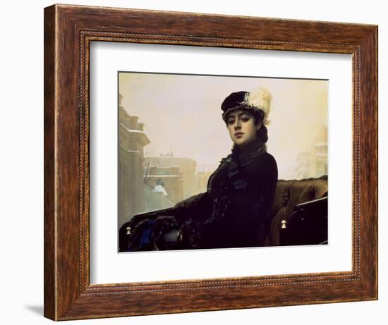 Portrait of an Unknown Woman-Ivan Nikolaevich Kramskoy-Framed Premium Giclee Print