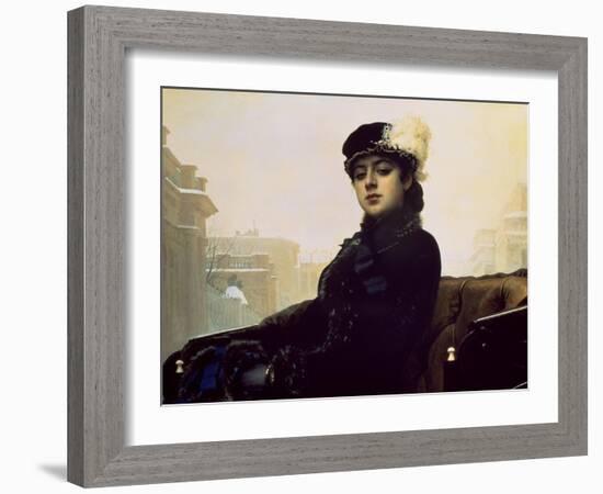 Portrait of an Unknown Woman-Ivan Nikolaevich Kramskoy-Framed Art Print