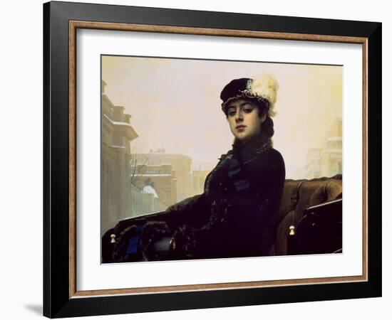 Portrait of an Unknown Woman-Ivan Nikolaevich Kramskoy-Framed Art Print