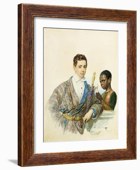 Portrait of Anatole Demidoff-Karl Pavlovich Briullov-Framed Giclee Print