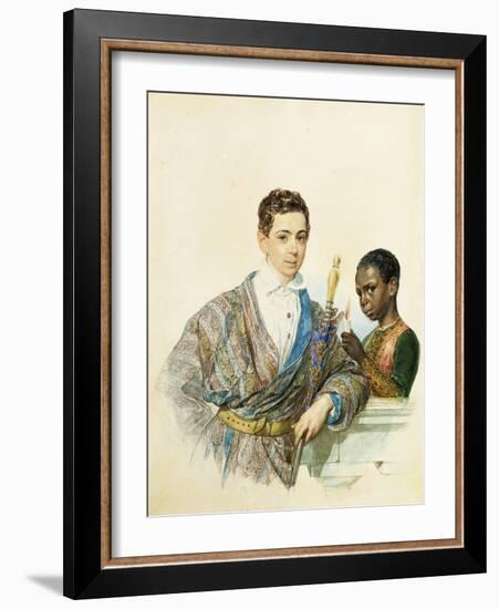 Portrait of Anatole Demidoff-Karl Pavlovich Briullov-Framed Giclee Print