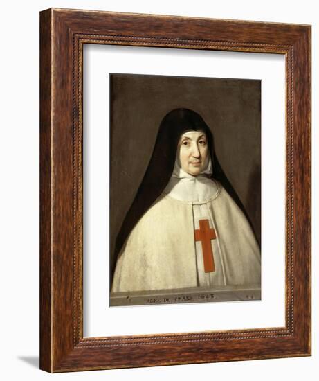 Portrait of Angélique Arnauld (1591-166), Abbess of the Abbey of Port-Royal-Philippe De Champaigne-Framed Giclee Print