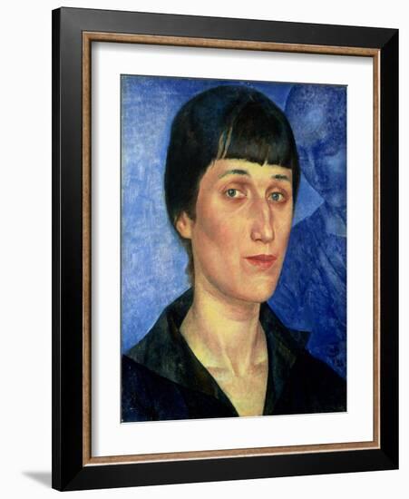 Portrait of Anna Akhmatova (1889-1966) 1922-Kuzma Sergeevich Petrov-Vodkin-Framed Giclee Print