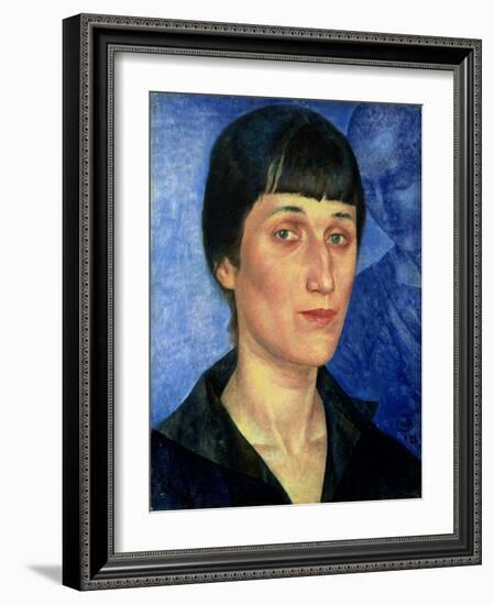 Portrait of Anna Akhmatova (1889-1966) 1922-Kuzma Sergeevich Petrov-Vodkin-Framed Giclee Print