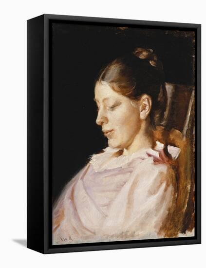 Portrait of Anna Ancher, the Artist's Wife-Michael Peter Ancher-Framed Premier Image Canvas
