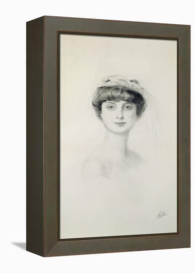 Portrait of Anna de Noailles (1876-1933)-Paul Cesar Helleu-Framed Premier Image Canvas