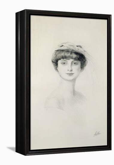 Portrait of Anna de Noailles (1876-1933)-Paul Cesar Helleu-Framed Premier Image Canvas