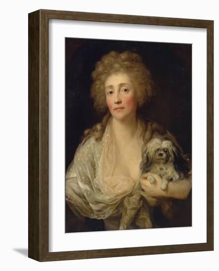 Portrait of Anna Oraczewska with the Dog, 1789-Anton Graff-Framed Giclee Print