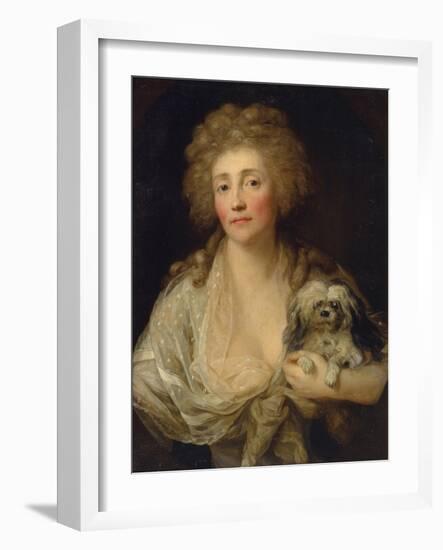 Portrait of Anna Oraczewska with the Dog, 1789-Anton Graff-Framed Giclee Print