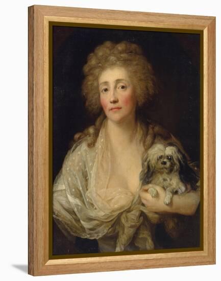 Portrait of Anna Oraczewska with the Dog, 1789-Anton Graff-Framed Premier Image Canvas