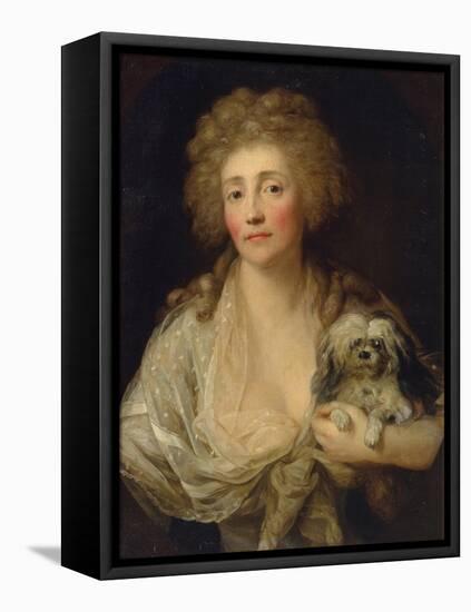 Portrait of Anna Oraczewska with the Dog, 1789-Anton Graff-Framed Premier Image Canvas