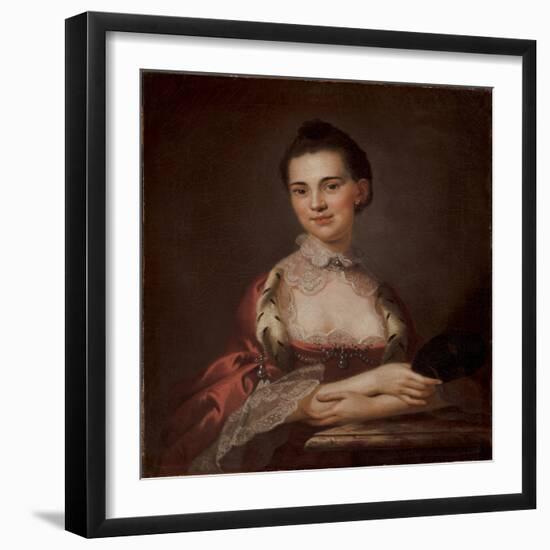 Portrait of Anne Gibbes, Mrs Edward Thomas, 1767 (Oil on Canvas)-John Wollaston-Framed Giclee Print