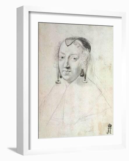 Portrait of Anne of Austria (1601-166), before 1643-Claude Mellan-Framed Giclee Print