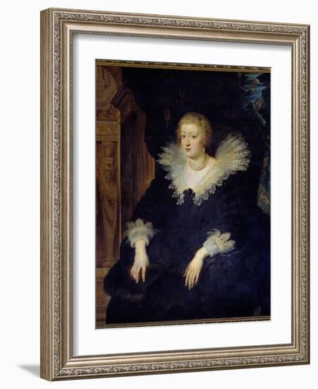 Portrait of Anne of Austria, Queen of France (1601-1666) Wife by Louis XIII (1601-1643) Painting By-Peter Paul Rubens-Framed Giclee Print