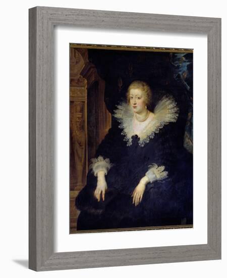 Portrait of Anne of Austria, Queen of France (1601-1666) Wife by Louis XIII (1601-1643) Painting By-Peter Paul Rubens-Framed Giclee Print