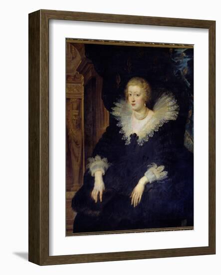 Portrait of Anne of Austria, Queen of France (1601-1666) Wife by Louis XIII (1601-1643) Painting By-Peter Paul Rubens-Framed Giclee Print