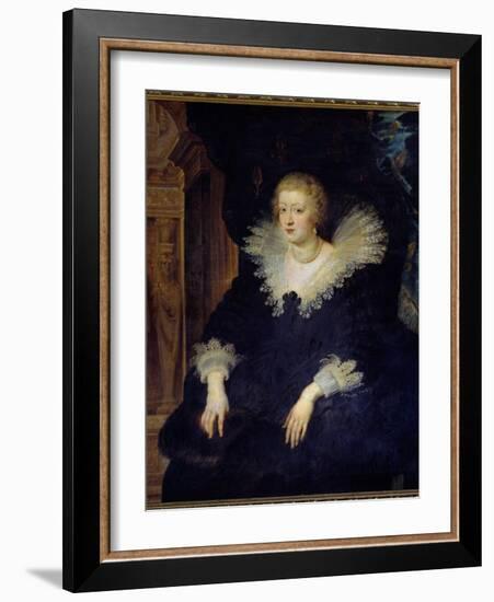 Portrait of Anne of Austria, Queen of France (1601-1666) Wife by Louis XIII (1601-1643) Painting By-Peter Paul Rubens-Framed Giclee Print