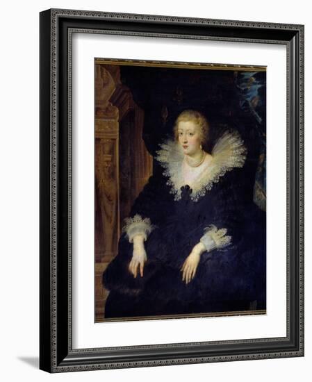 Portrait of Anne of Austria, Queen of France (1601-1666) Wife by Louis XIII (1601-1643) Painting By-Peter Paul Rubens-Framed Giclee Print