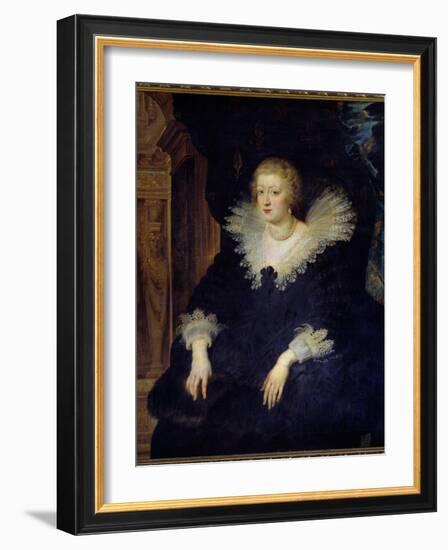 Portrait of Anne of Austria, Queen of France (1601-1666) Wife by Louis XIII (1601-1643) Painting By-Peter Paul Rubens-Framed Giclee Print